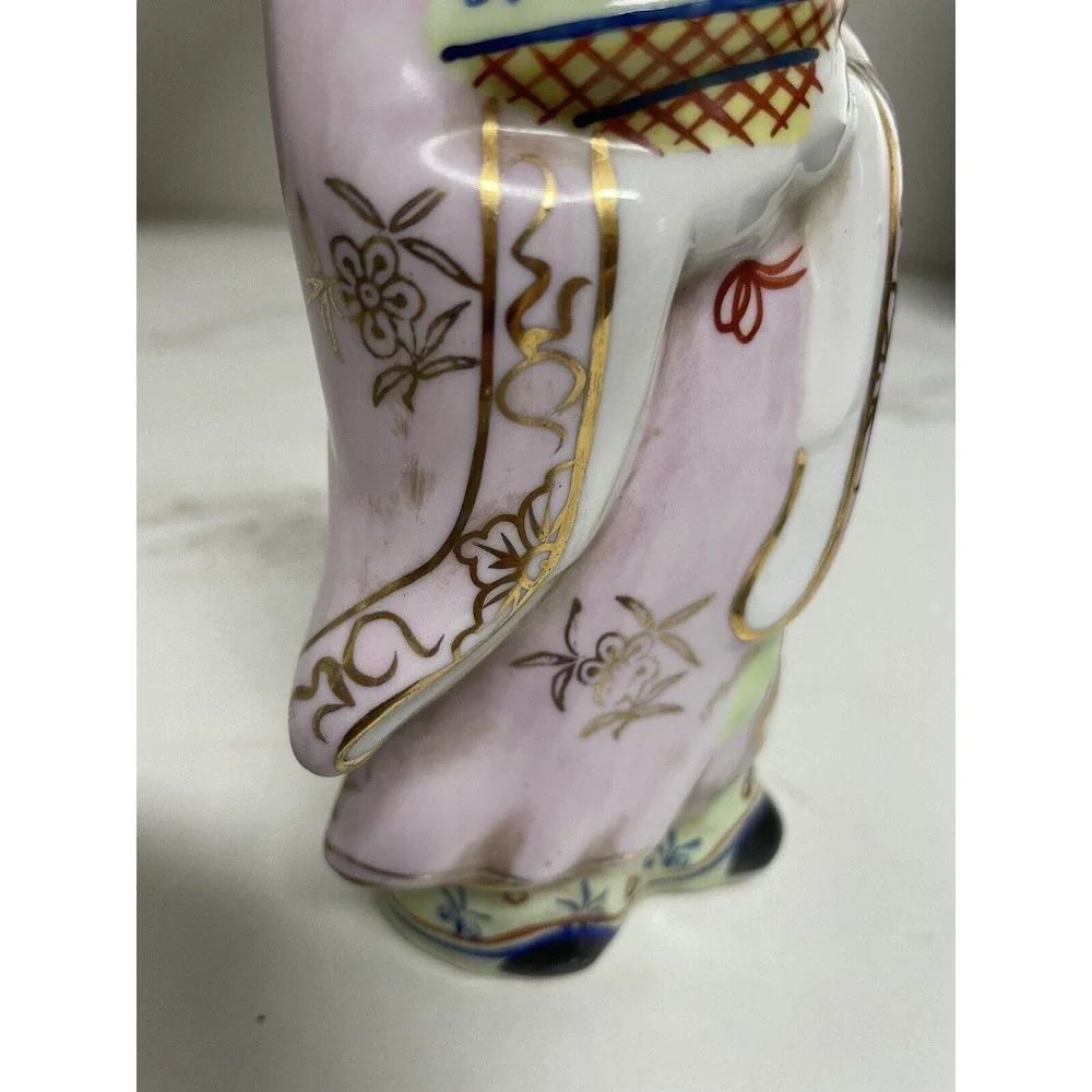 Vintage Porcelain Asian Chinese Woman Lady Flower Pot Basket Figurine‎ Statue 7